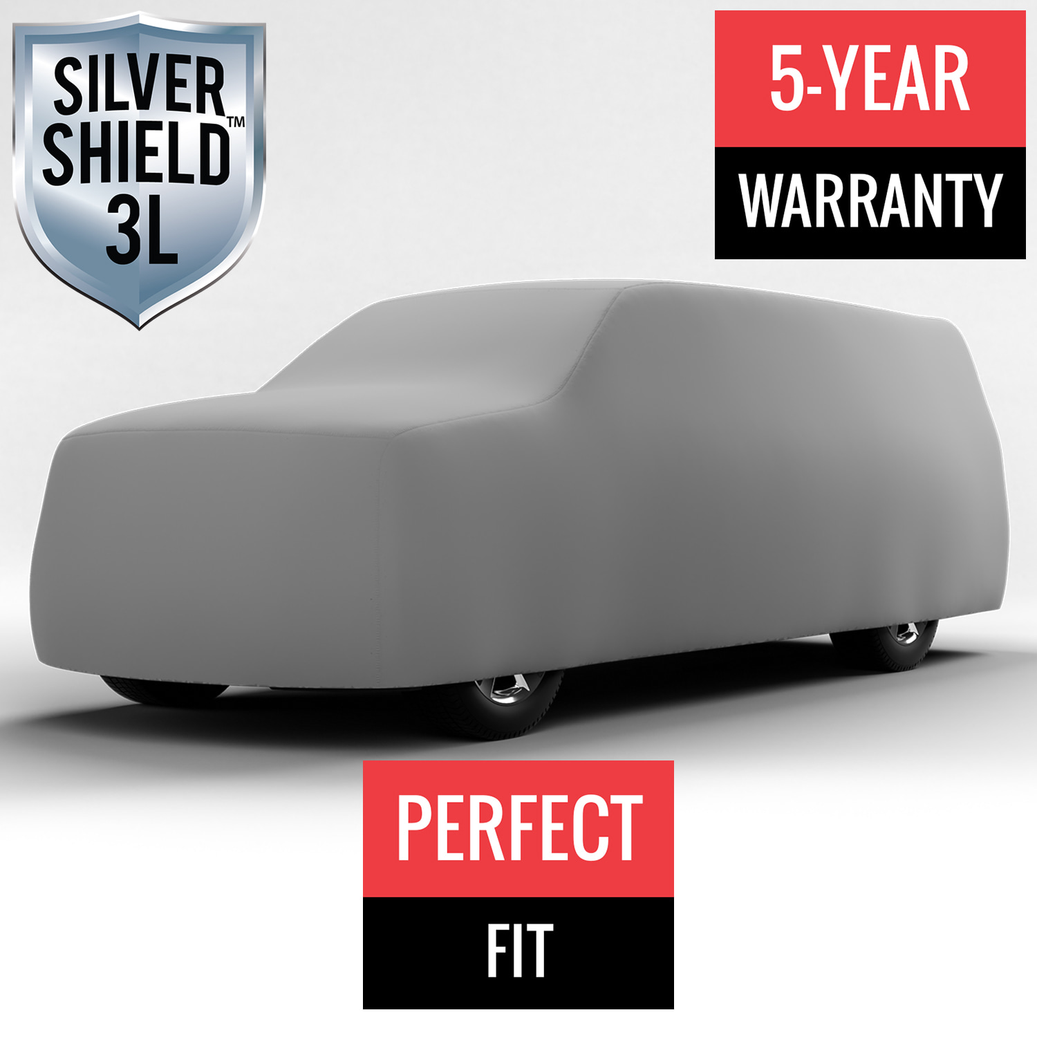 Silver Shield 3L - Car Cover for GMC Pickup 1964 Extended Cab Pickup 8.0 Feet Bed with Camper Shell