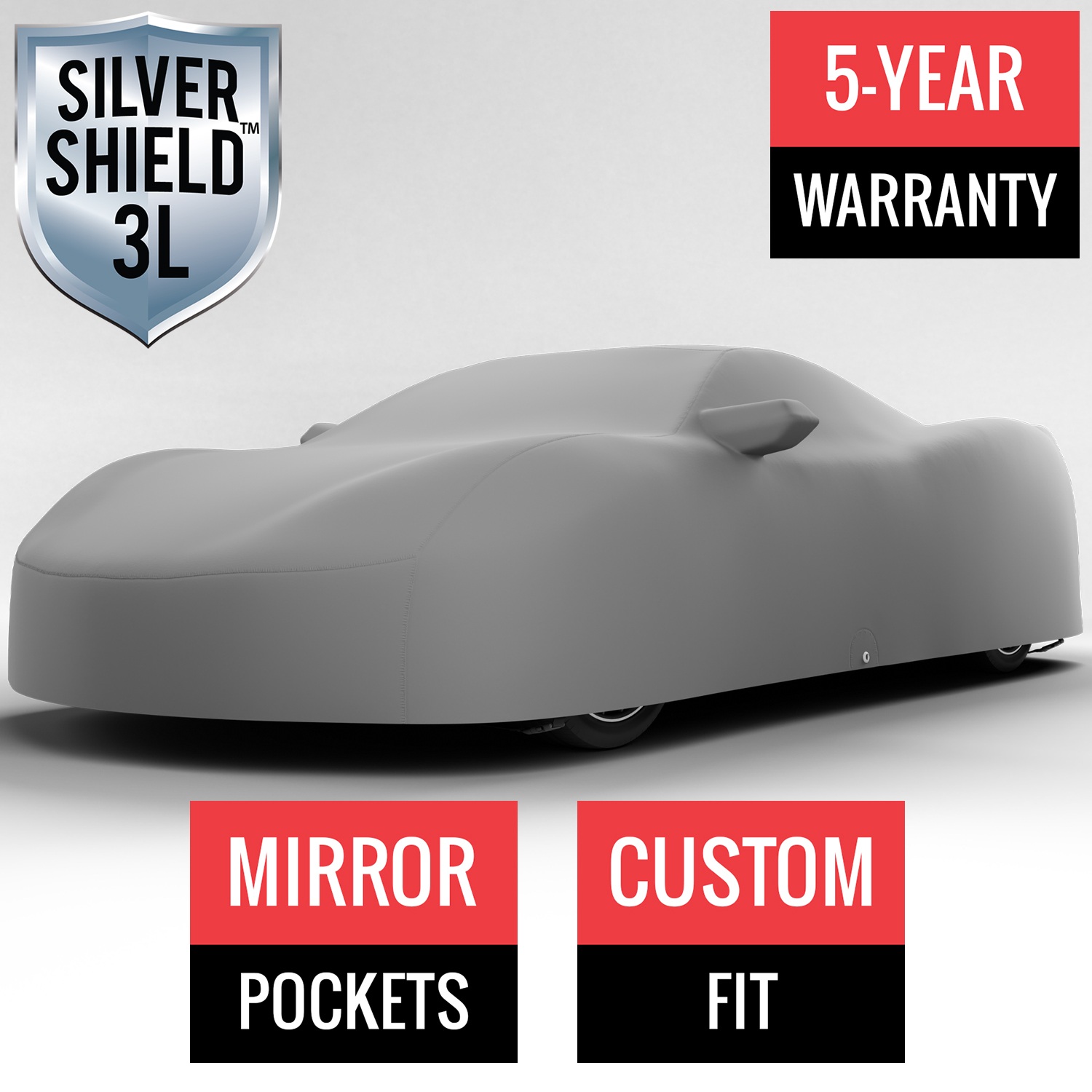 Silver Shield 3L - Car Cover for Chevrolet Corvette Stingray Z51 2020 Convertible 2-Door with HIGH Wing Spoiler